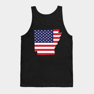 Arkansas State Shape Flag Background Tank Top